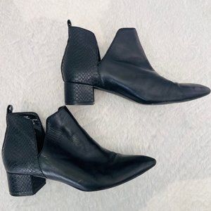 Nine West Cut Out Snakeskin Ankle Kitten Heel Boot